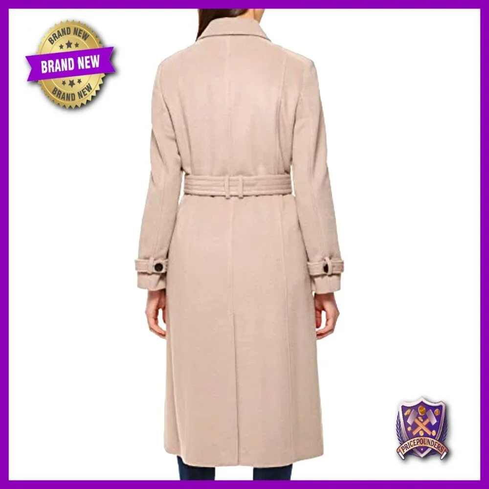 Wool Flared Trench Coat Classic Chic Elegant Winter Outerwear Tailored Fit